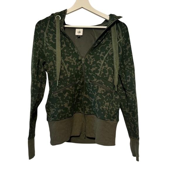 Cabi marathon jacket army green camouflage 6030 XS full zip hoodie - Picture 4 of 8